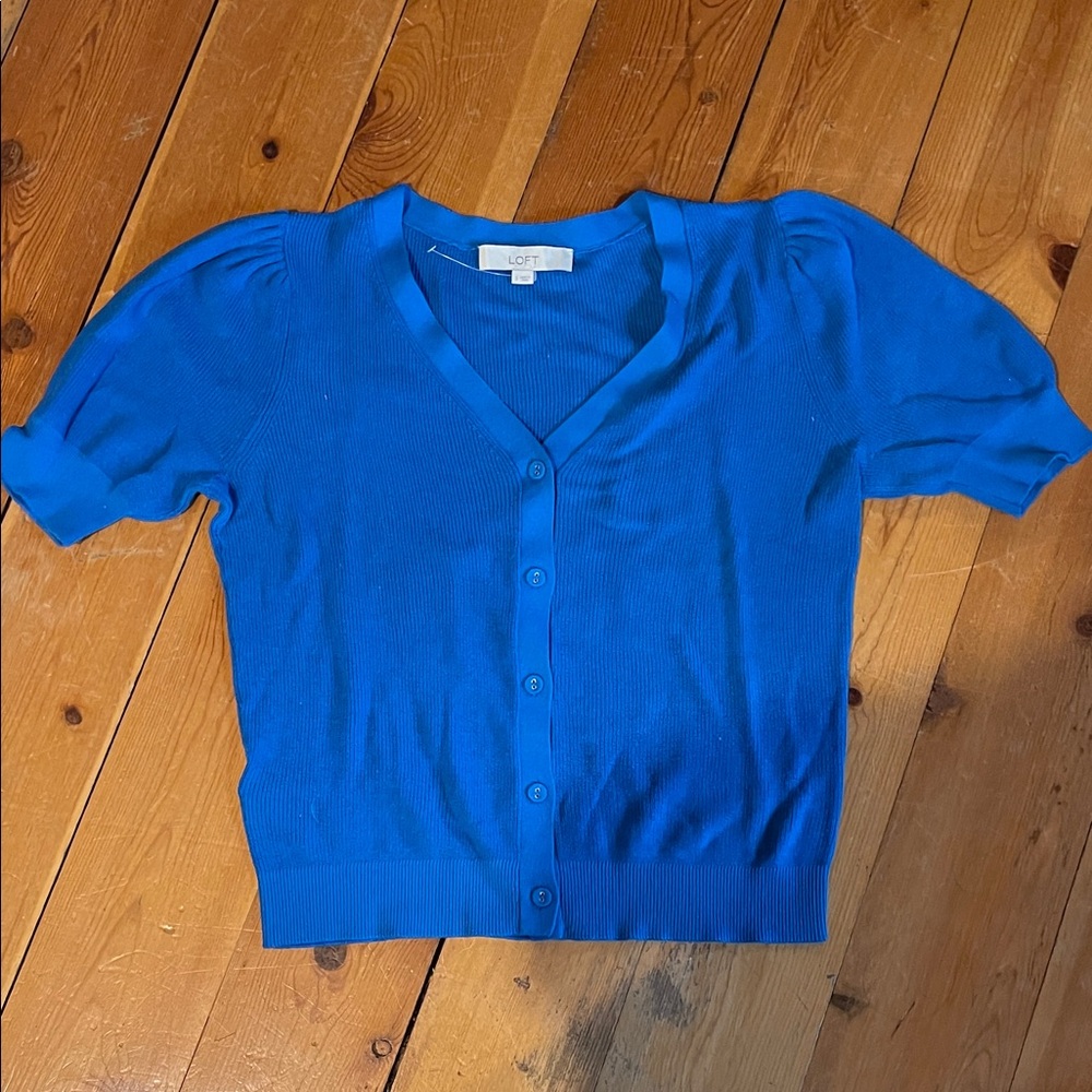 LOFT Cotton On Royal Blue Button-Up Cardigan- NEW- never worn